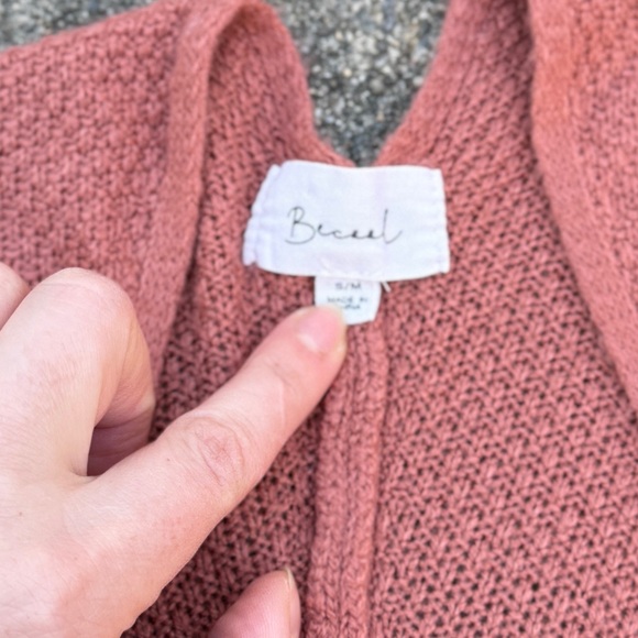 Beccel Coral Waffle Knit Open Front Cardigan - Size S/M - Picture 2 of 8